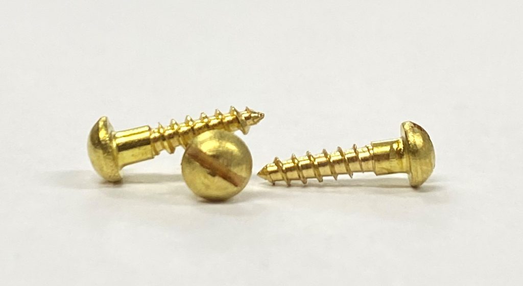 500 Viti Per Legno In Ottone Massiccio – Testa Piatta, Intaglio Dritto, #2 X 3/4″ - 2