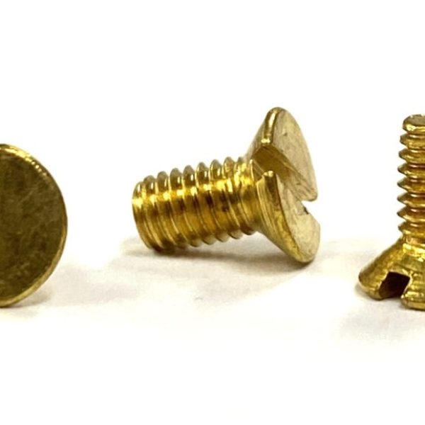 M1.6 x 6mm Countersunk Head Slot M/T Brass Plain