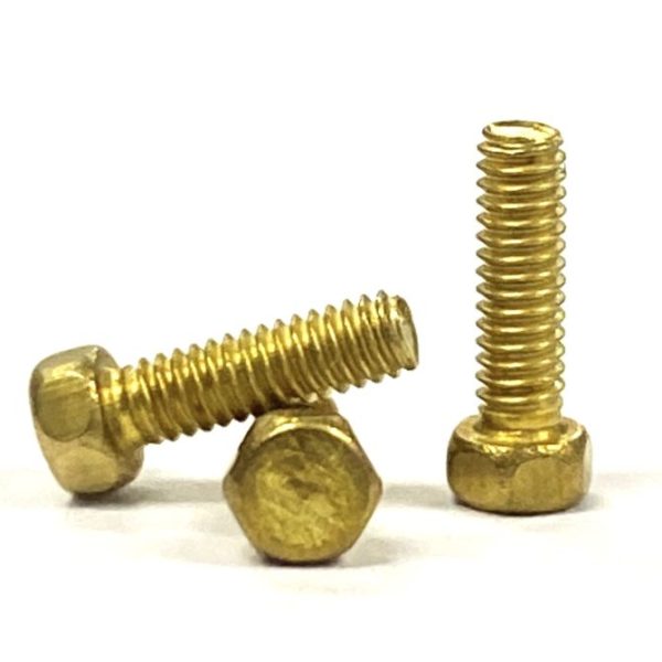 2-56 x 3/4 Hex Head Machine Screw Brass Plain