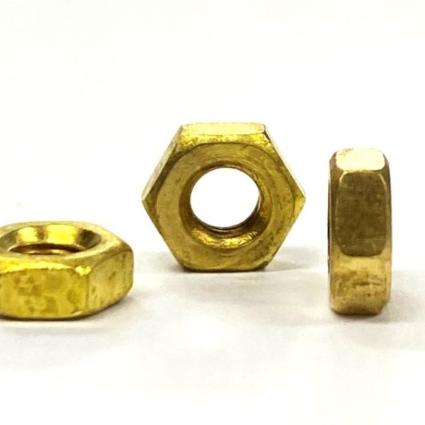 3-48 Hex Standard Nut Brass Plain