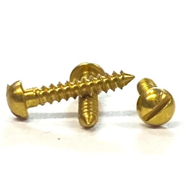 00g x 1/4 Round Head Slot Self Tapper (AB) Brass